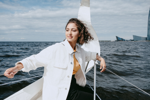 woman on boat